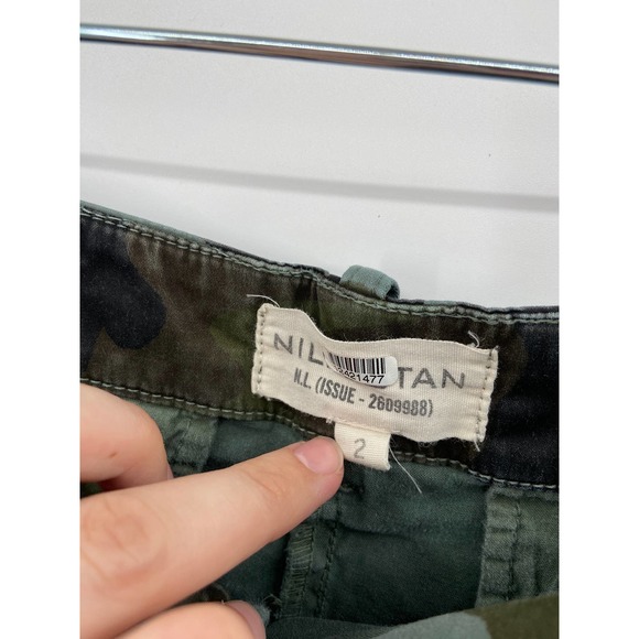 Nili Lotan Ilona Army Green Camo Printed Cotton Twill Mini Skirt Size 2 - Picture 5 of 5